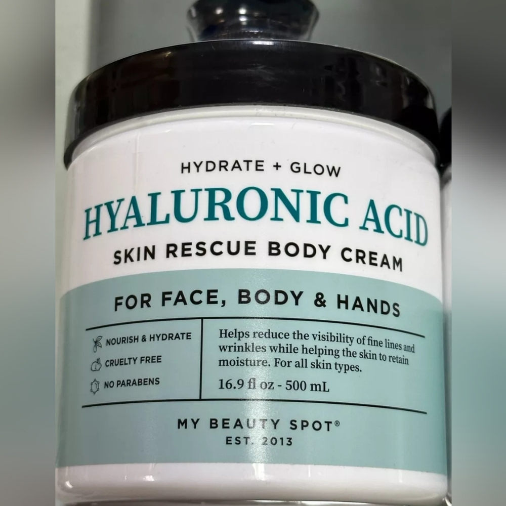 HYALURONIC ACID SKIN RESCUE CREAM FOR FACE, BODY & HANDS 16.9 fl. Oz -NWOT